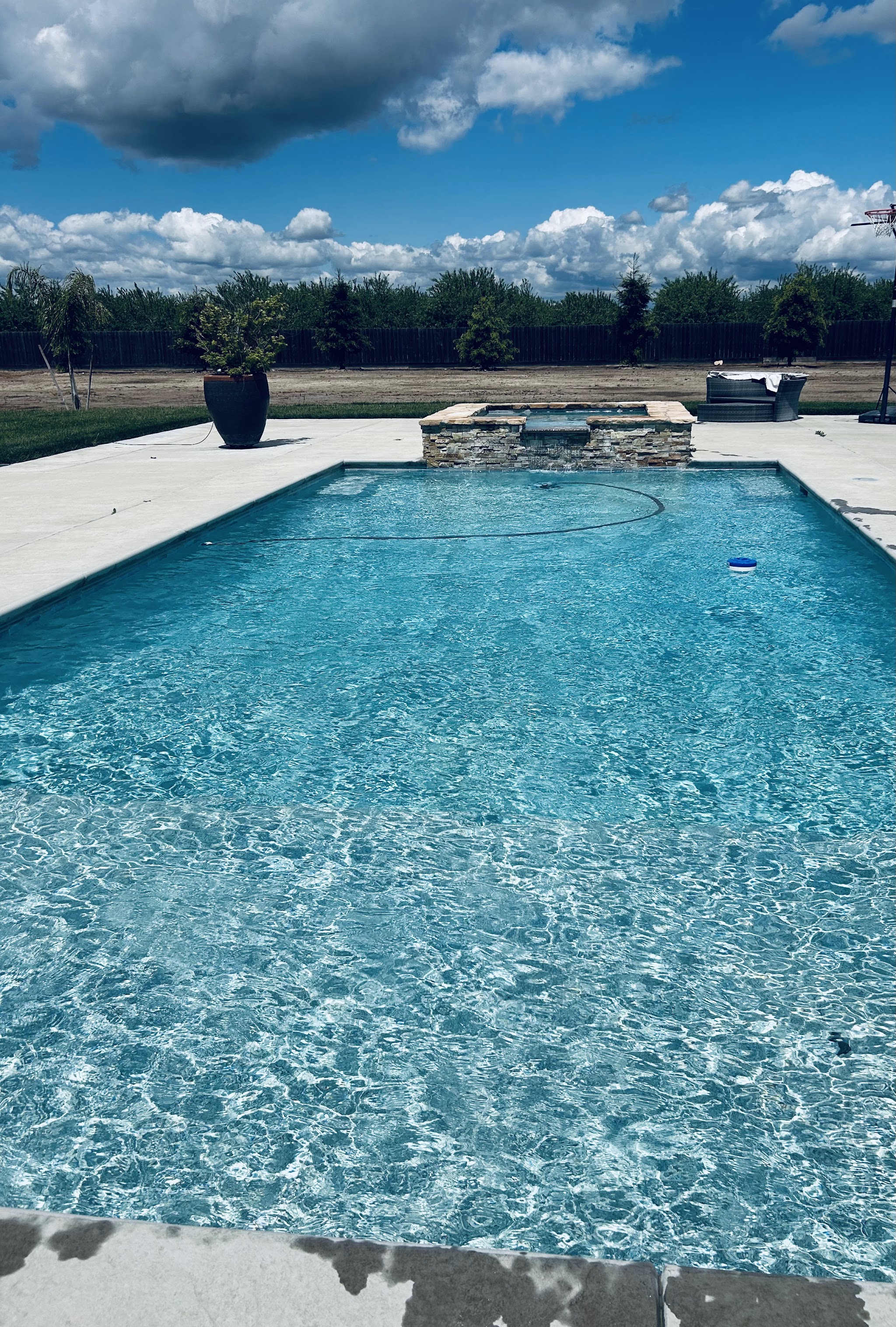 Clean pool water after service